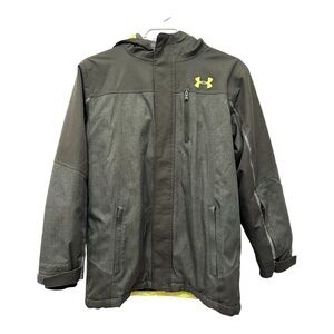 Under Armour Youth Boys ColdGear Jacket with Hood, Green Size Large